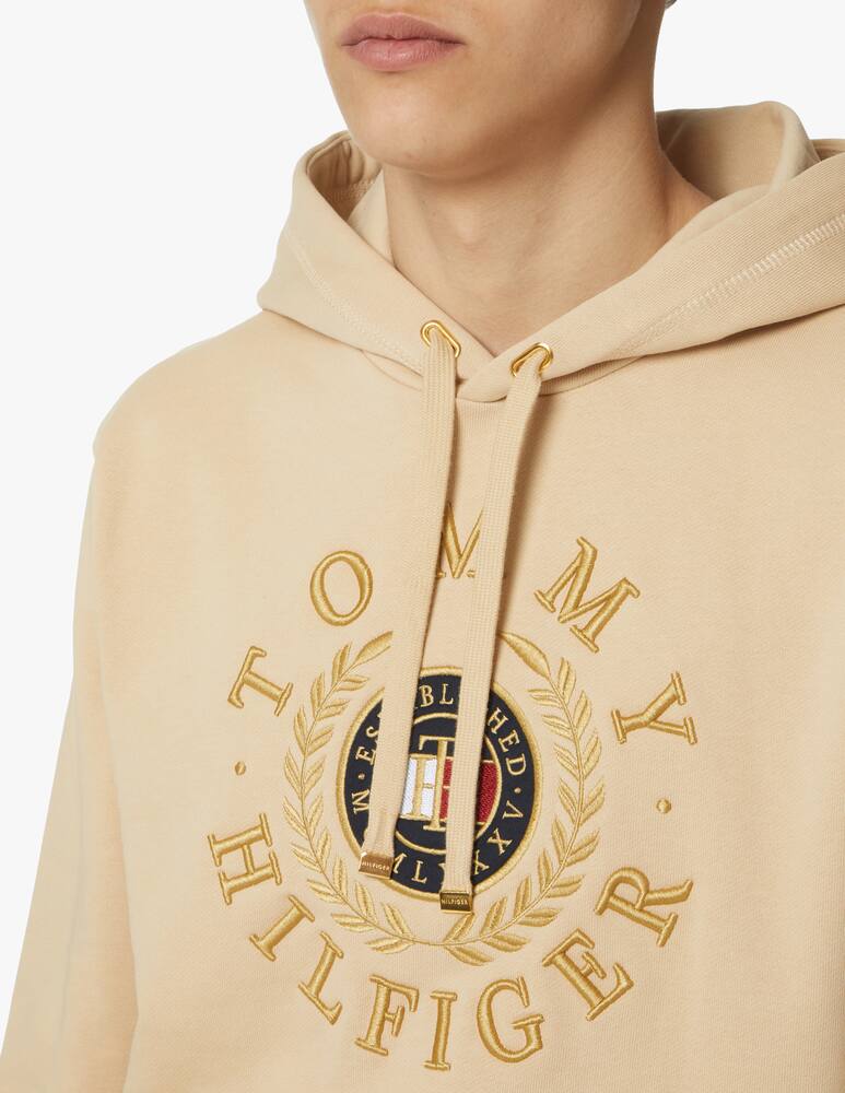 rinascente Tommy Hilfiger Felpa con cappuccio logo circle icon - beige