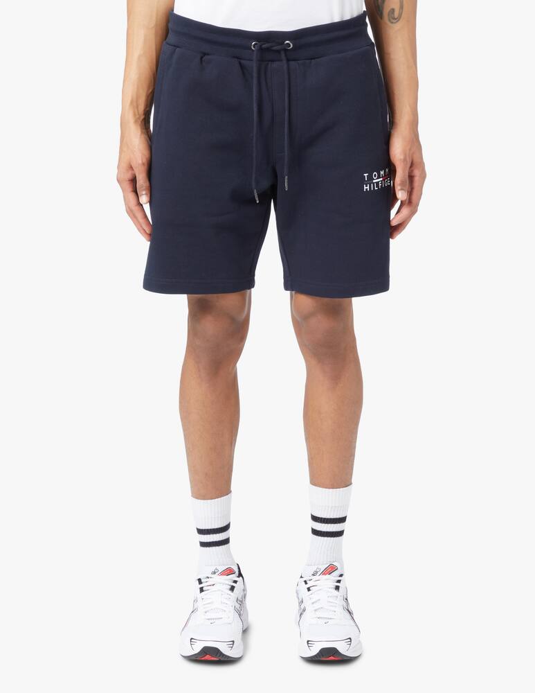 rinascente Tommy Hilfiger Bermuda in felpa con logo quadrato - blu