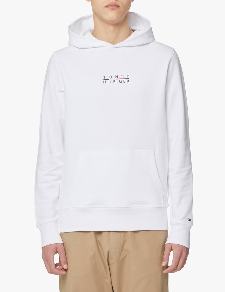 rinascente Tommy Hilfiger Felpa con cappuccio logo quadrato - bianco