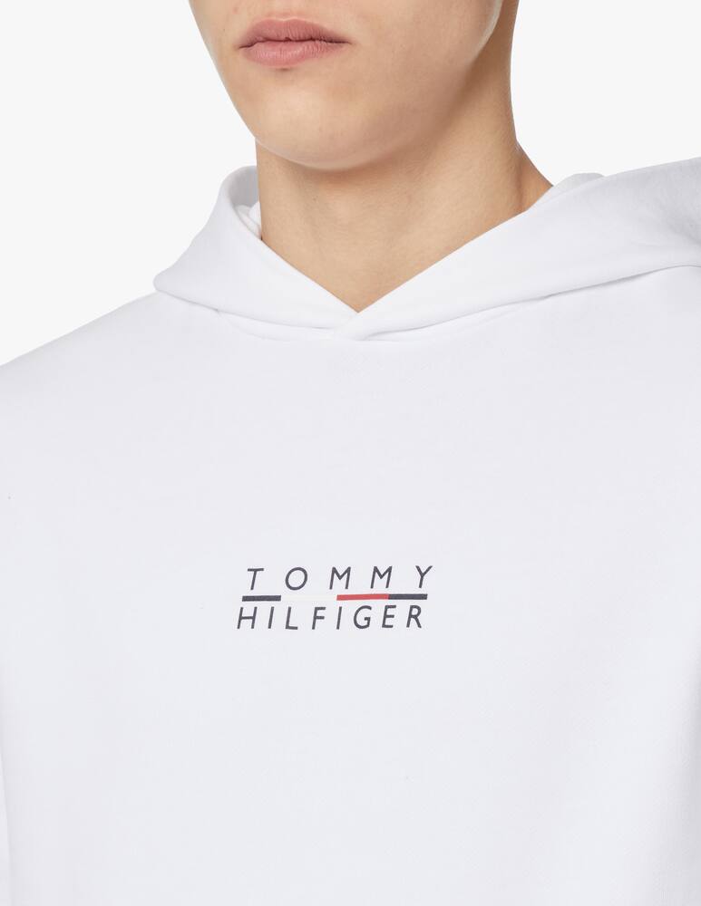 rinascente Tommy Hilfiger Felpa con cappuccio logo quadrato - bianco