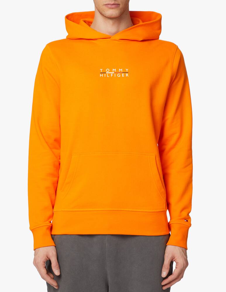 rinascente Tommy Hilfiger Felpa con cappuccio logo square - arancione