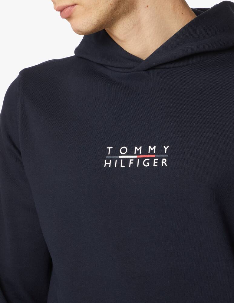 rinascente Tommy Hilfiger Felpa con cappuccio logo quadrato - blu