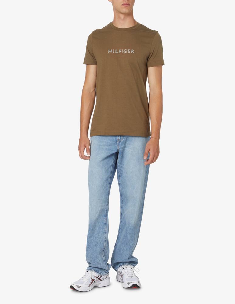 rinascente Tommy Hilfiger Maglietta manica corta linear flag logo - Oliva