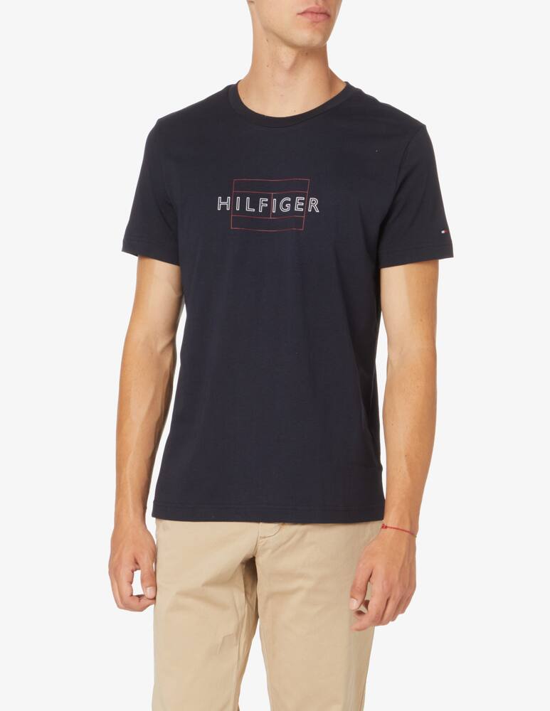 rinascente Tommy Hilfiger Linear flag logo t-shirt - Blue