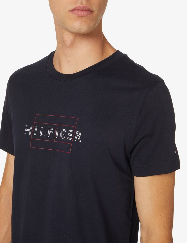 rinascente Tommy Hilfiger Linear flag logo t-shirt - Blue