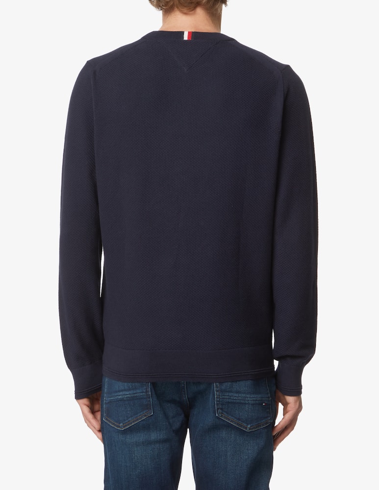 Tommy Hilfiger Maglia girocollo in cotone strutturato - Blu - immagine 3 Tommy Hilfiger Maglia girocollo in cotone strutturato - Blu - immagine 3