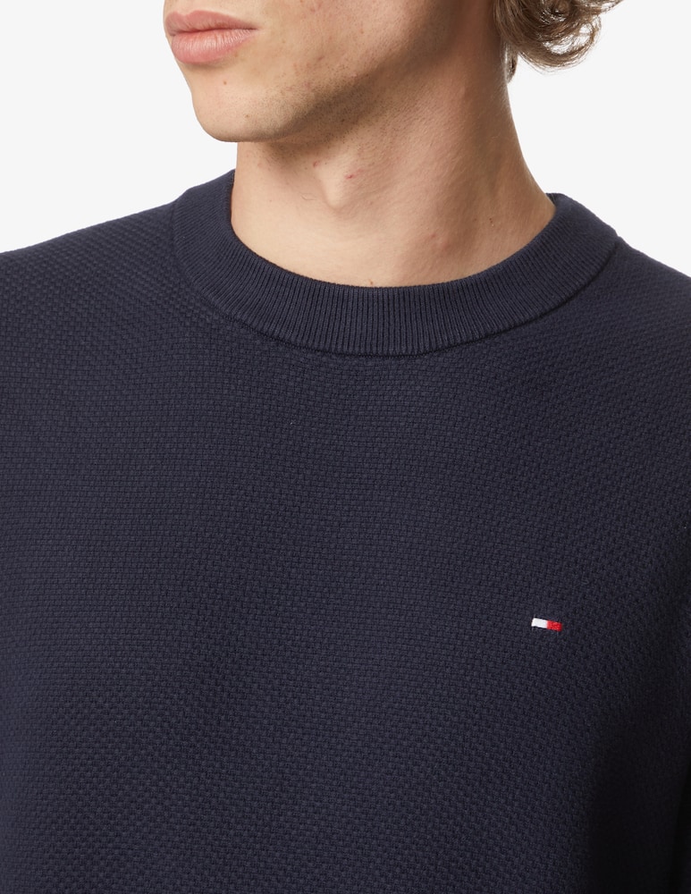 Tommy Hilfiger Maglia girocollo in cotone strutturato - Blu - immagine 4 Tommy Hilfiger Maglia girocollo in cotone strutturato - Blu - immagine 4
