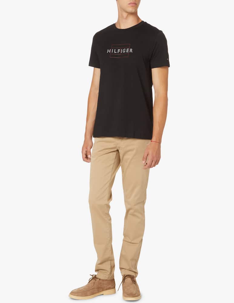 rinascente Tommy Hilfiger Linear flag logo t-shirt - Black