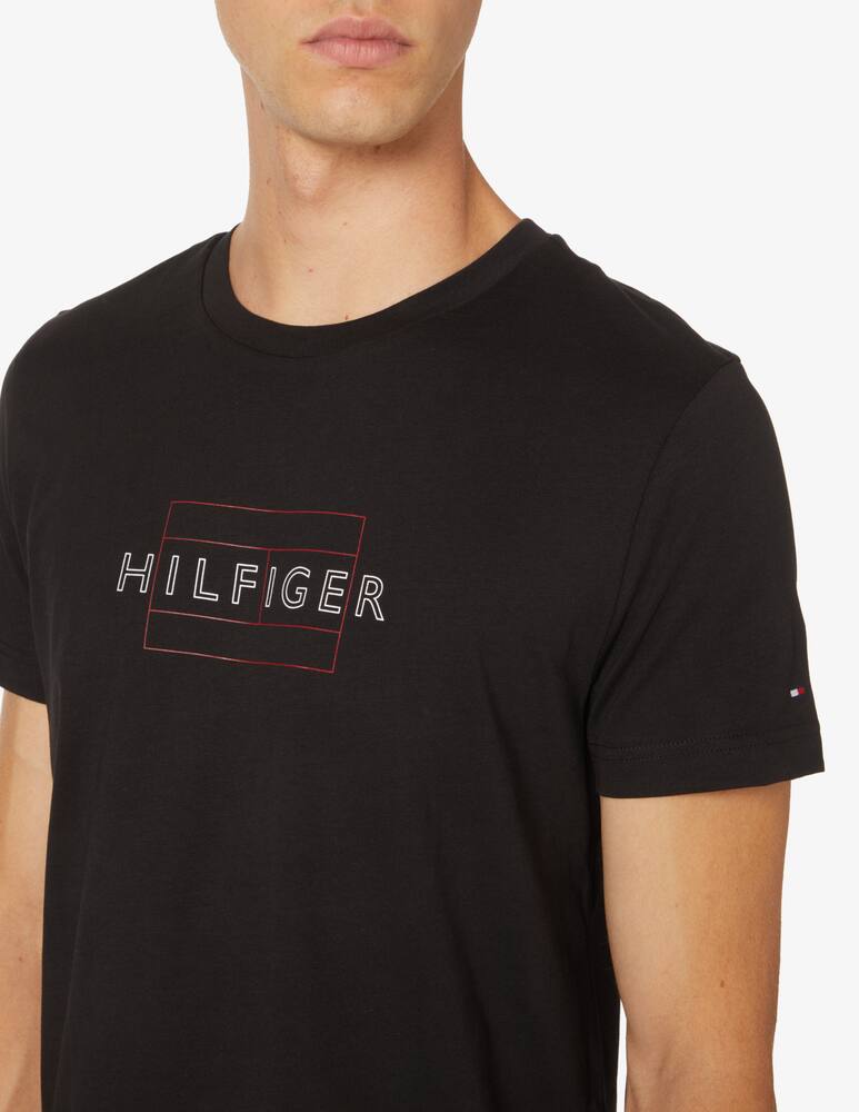rinascente Tommy Hilfiger Linear flag logo t-shirt - Black