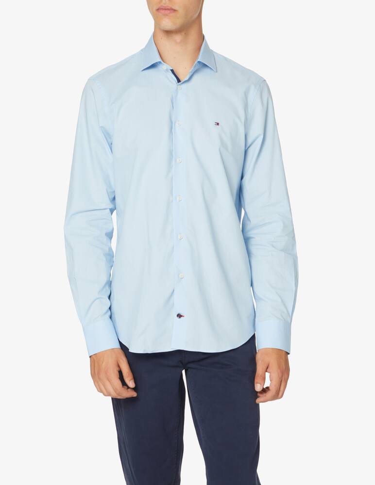 Tommy Hilfiger Camicia slim fit in popeline - blu - immagine 1 Tommy Hilfiger Camicia slim fit in popeline - blu - immagine 1