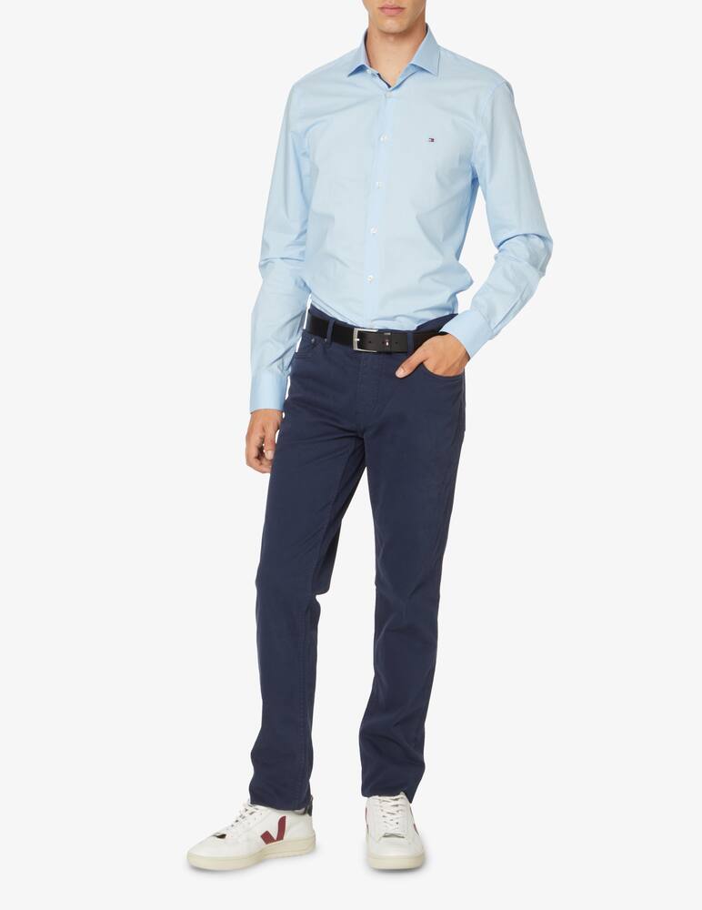 Tommy Hilfiger Camicia slim fit in popeline - blu - immagine 2 Tommy Hilfiger Camicia slim fit in popeline - blu - immagine 2
