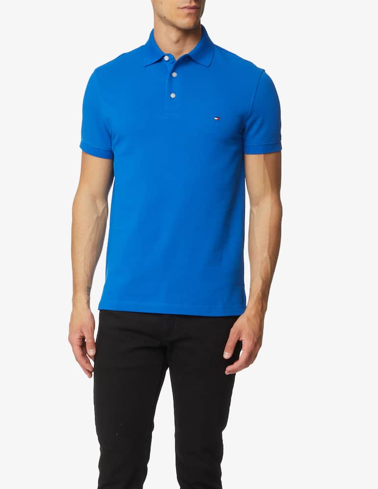 rinascente Tommy Hilfiger Slim stretch small flag polo - Blue
