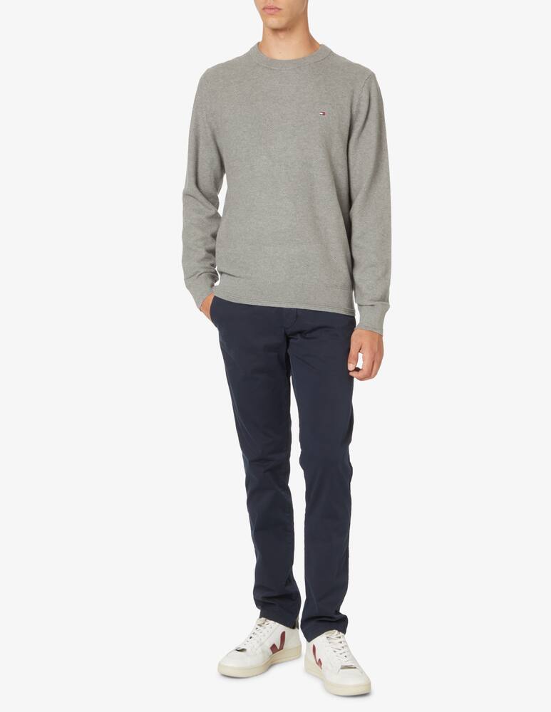 rinascente Tommy Hilfiger Maglia girocollo in cotone strutturato - Grigio