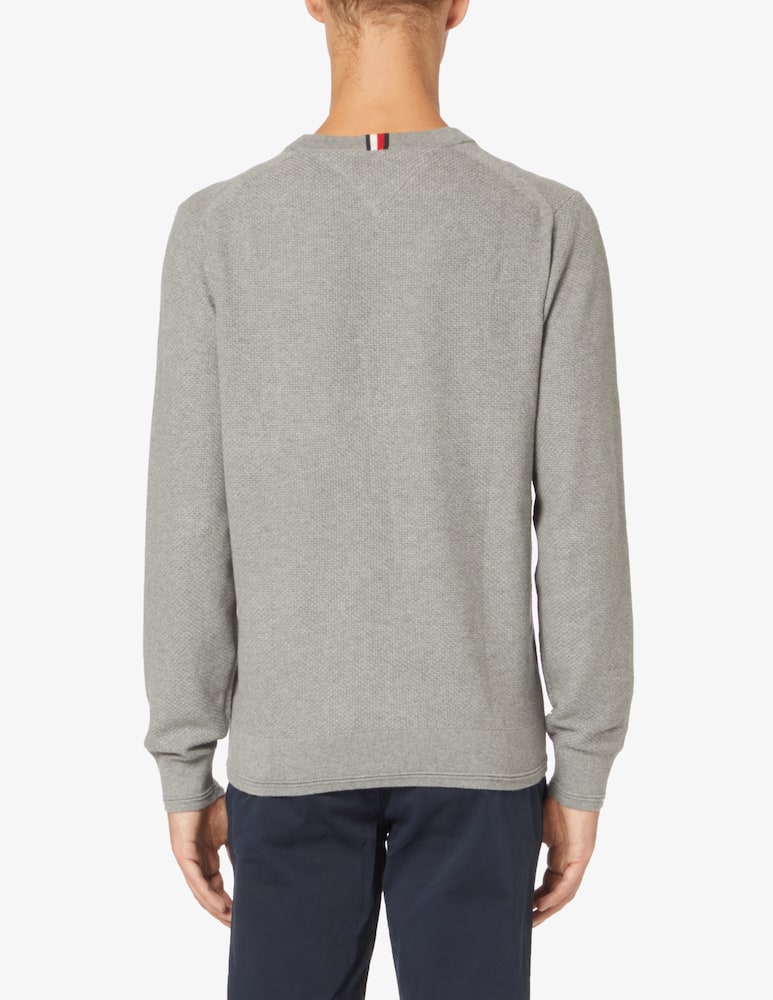 rinascente Tommy Hilfiger Maglia girocollo in cotone strutturato - Grigio