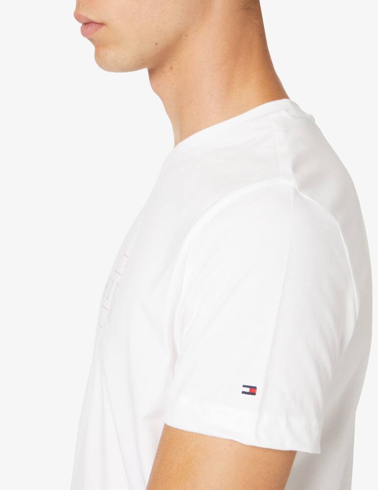 rinascente Tommy Hilfiger Maglietta manica corta linear flag logo - Bianco