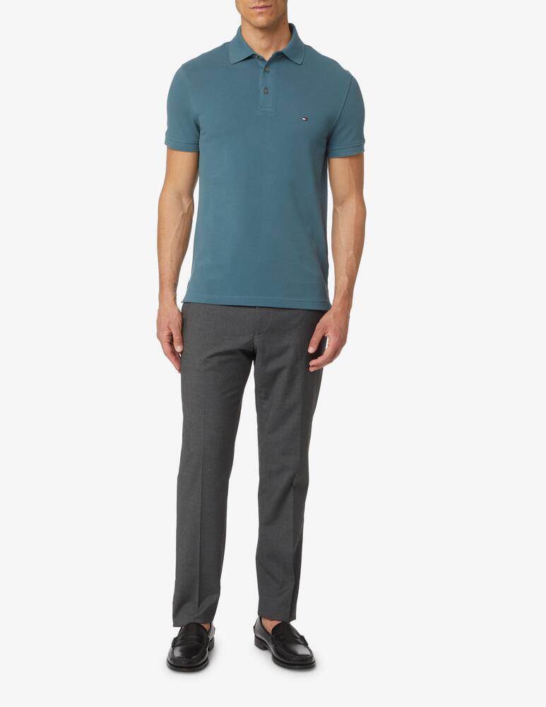 rinascente Tommy Hilfiger Polo manica corta slim stretch flag loghino - Blu