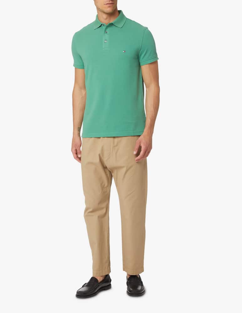 rinascente Tommy Hilfiger Polo manica corta slim stretch flag loghino - Verde