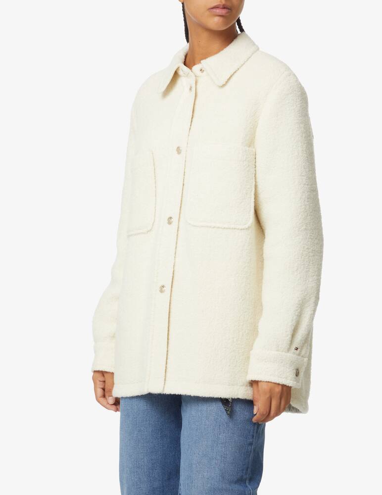rinascente Tommy Hilfiger Boucle wool blend overshirt - White