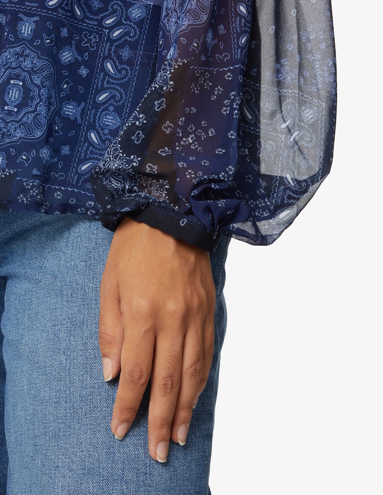 rinascente Tommy Hilfiger Blusa scollo a v Paisley - Blu
