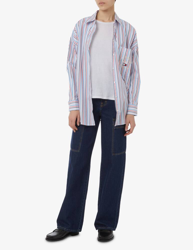 rinascente Tommy Jeans Cotton oversized striped shirt - Multi