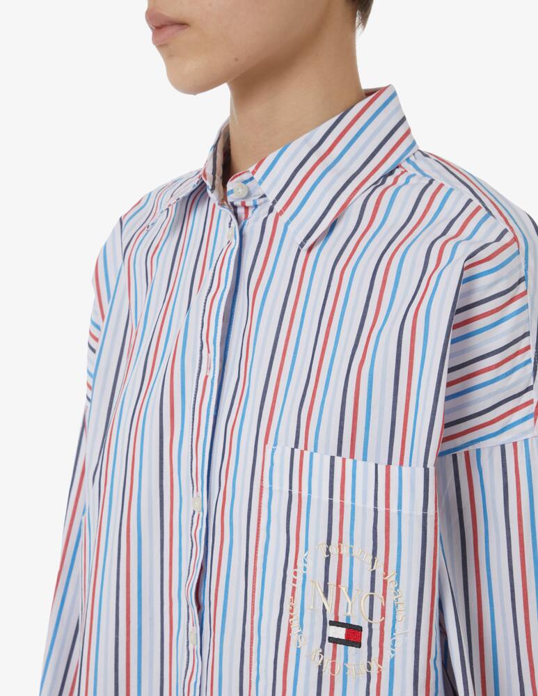rinascente Tommy Jeans Cotton oversized striped shirt - Multi