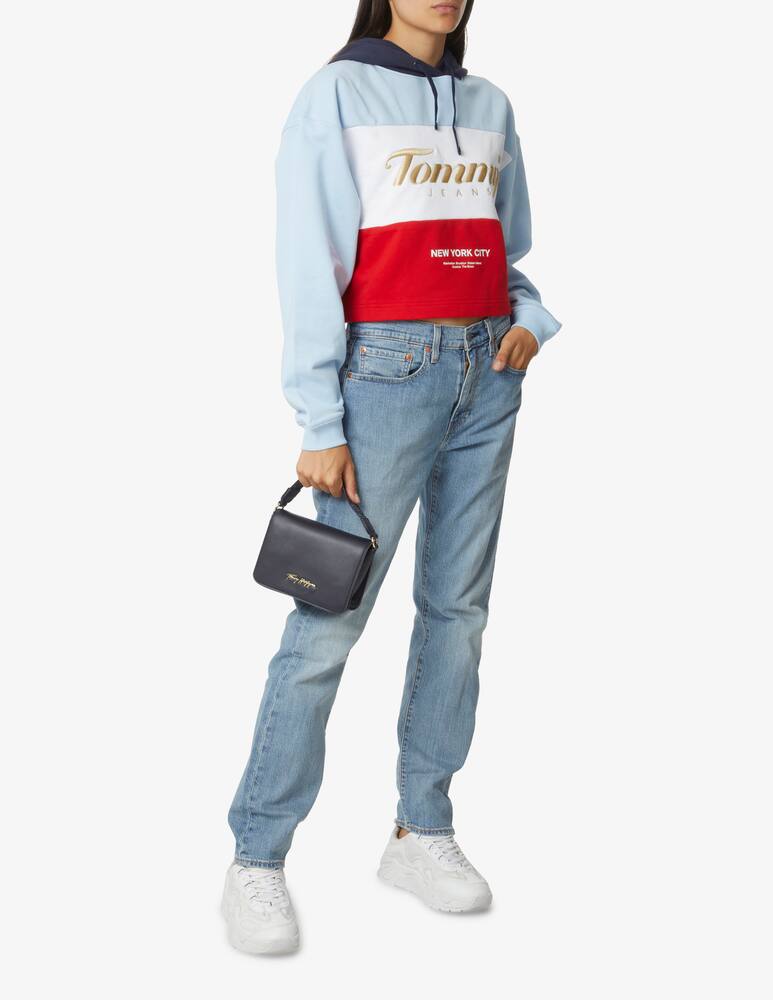 rinascente Tommy Jeans Felpa con cappuccio in cotone a righe Archive - Rosso