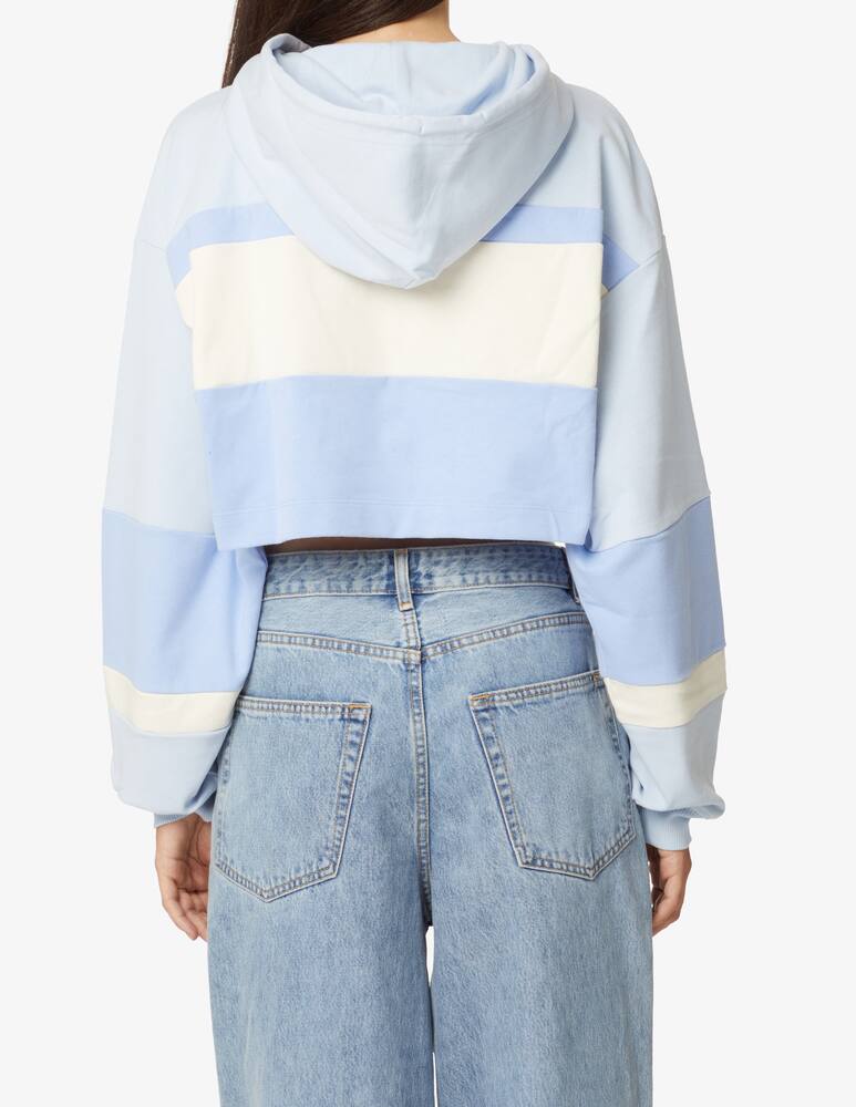 rinascente Tommy Jeans Felpa con cappuccio in cotone a righe - Azzurro