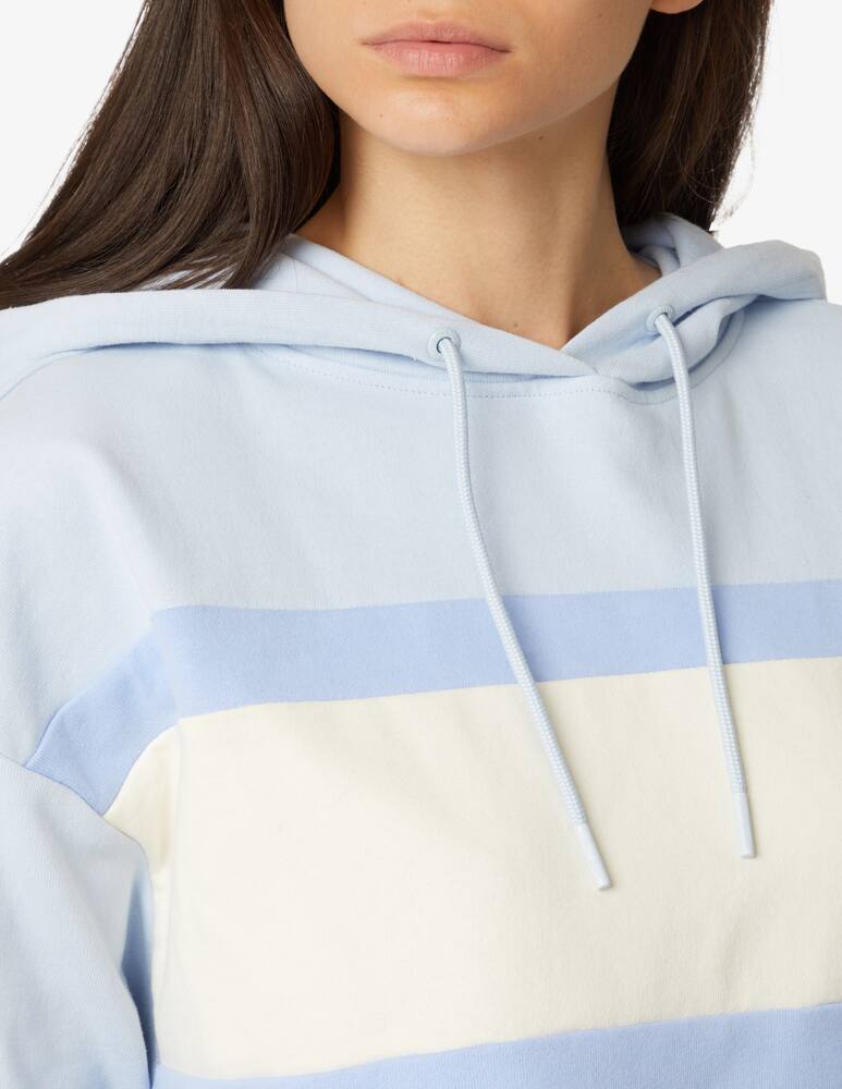 rinascente Tommy Jeans Felpa con cappuccio in cotone a righe - Azzurro