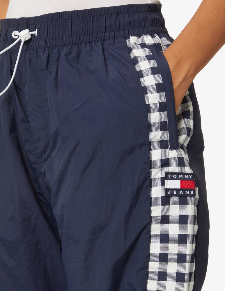 rinascente Tommy Jeans Vichy nylon trousers with woven band - Blue