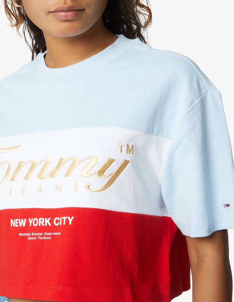 rinascente Tommy Jeans Archive cotton striped oversized t-shirt - White