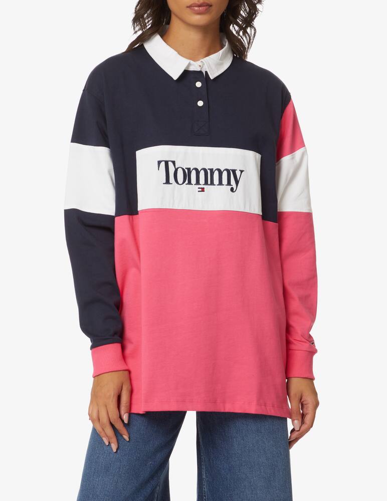 rinascente Tommy Jeans Polo a maniche lunghe in cotone - Rosso