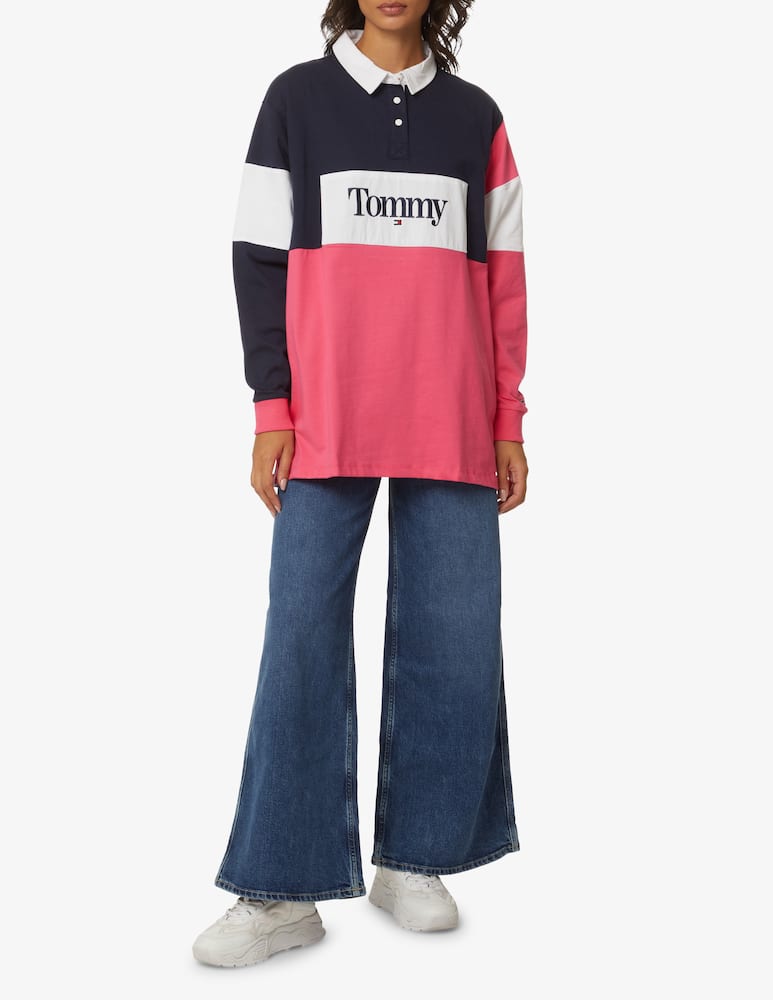 rinascente Tommy Jeans Polo a maniche lunghe in cotone - Rosso