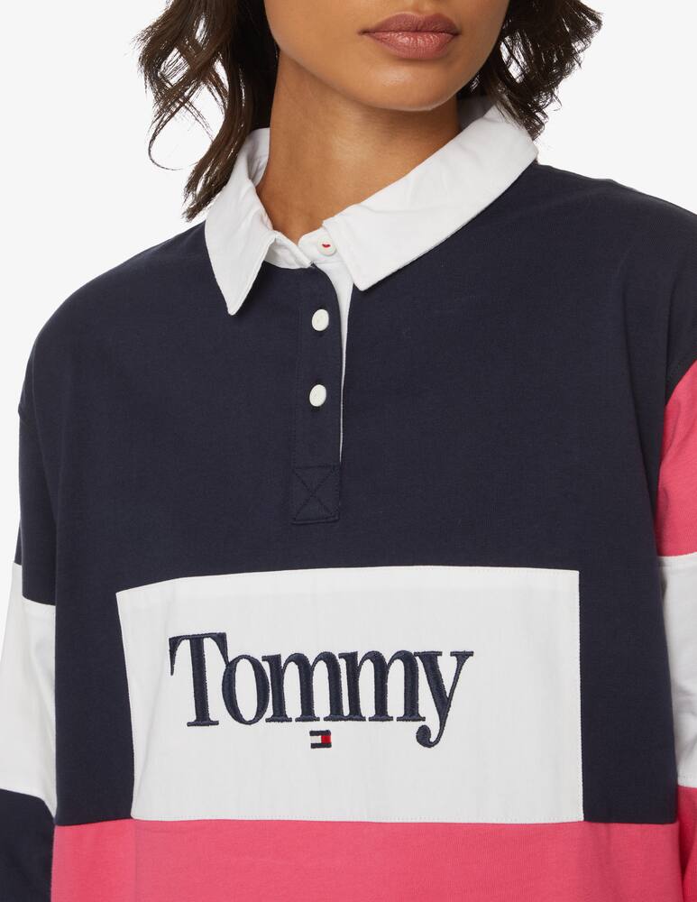 rinascente Tommy Jeans Polo a maniche lunghe in cotone - Rosso