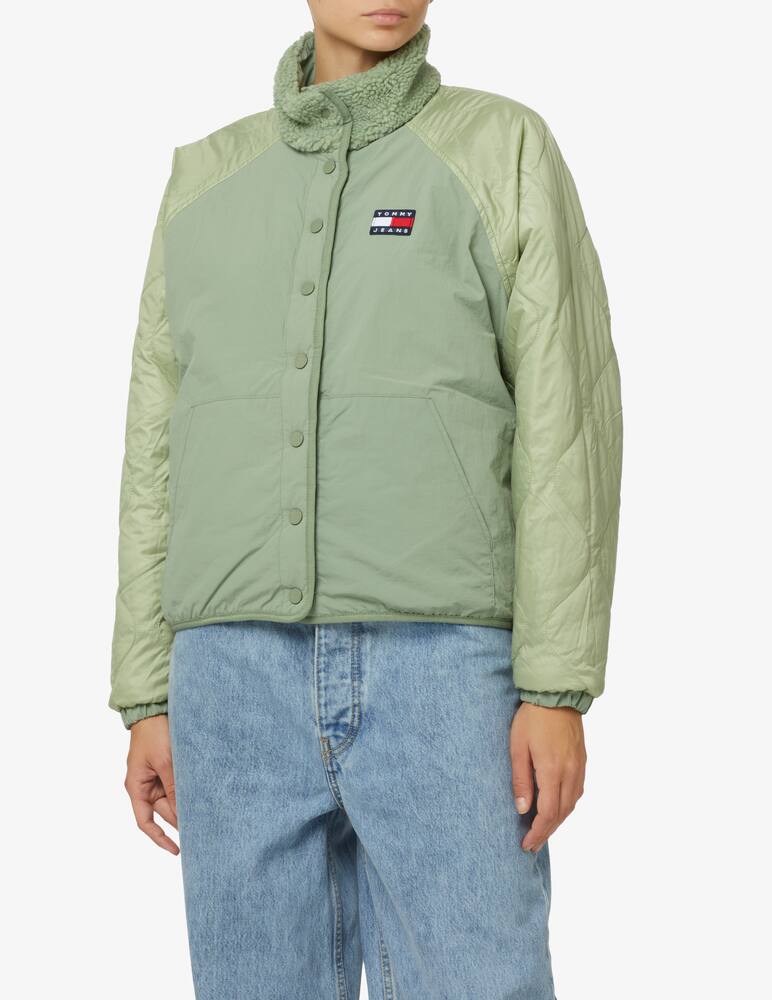 rinascente Tommy Jeans  Teddy overshirt jacket with buttons - Green