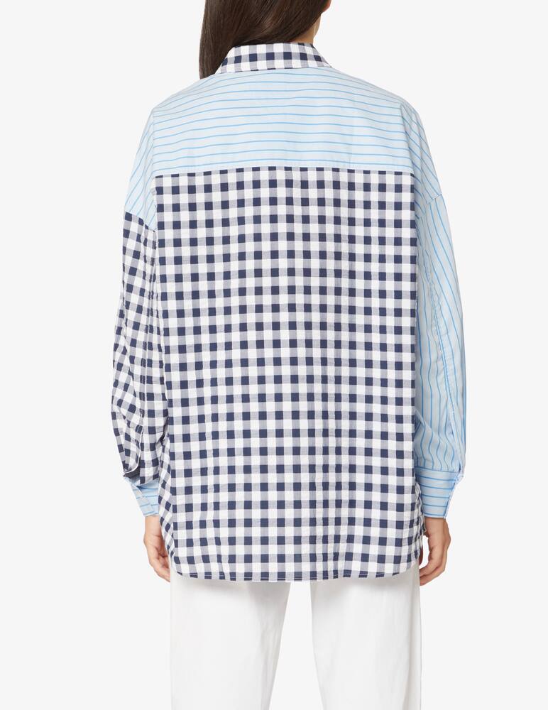 rinascente Tommy Jeans Camicia a righe over in cotone Vichy - Azzurro