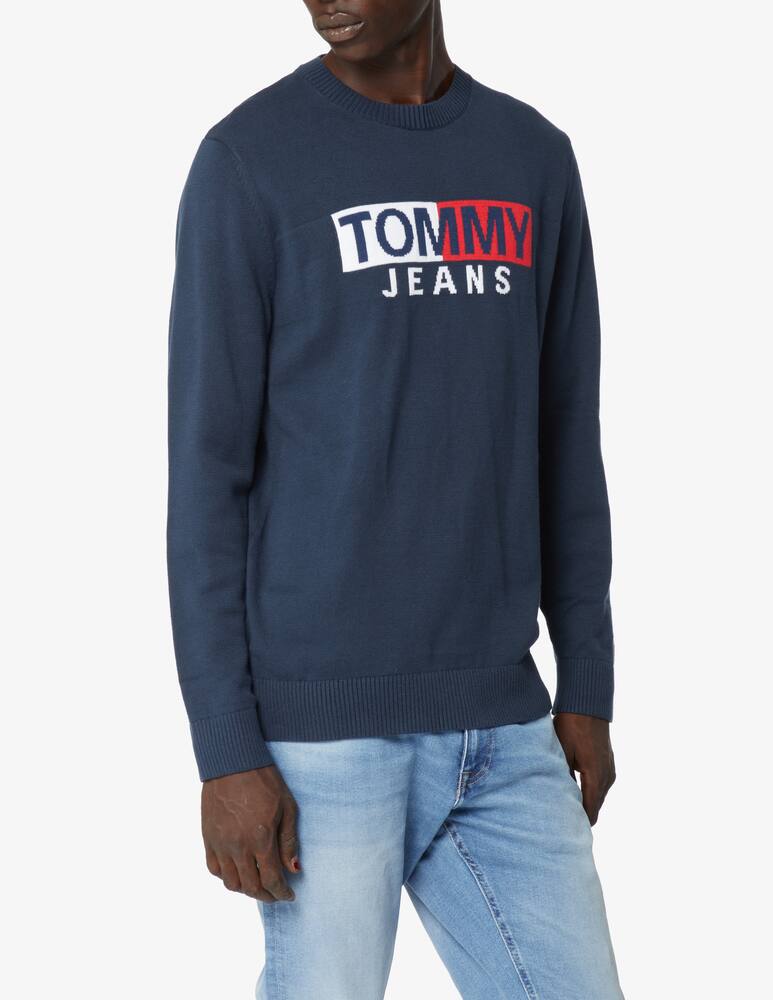 rinascente Tommy Jeans Maglia girocollo con logo - Blu