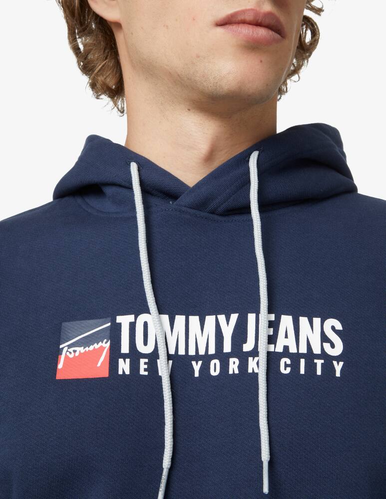 rinascente Tommy Jeans Felpa con cappuccio con logo - blu