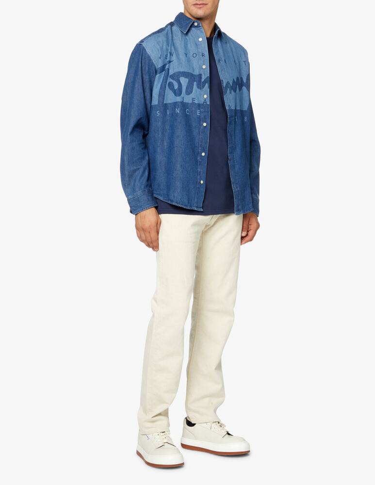rinascente Tommy Jeans Logo denim shirt - Blue