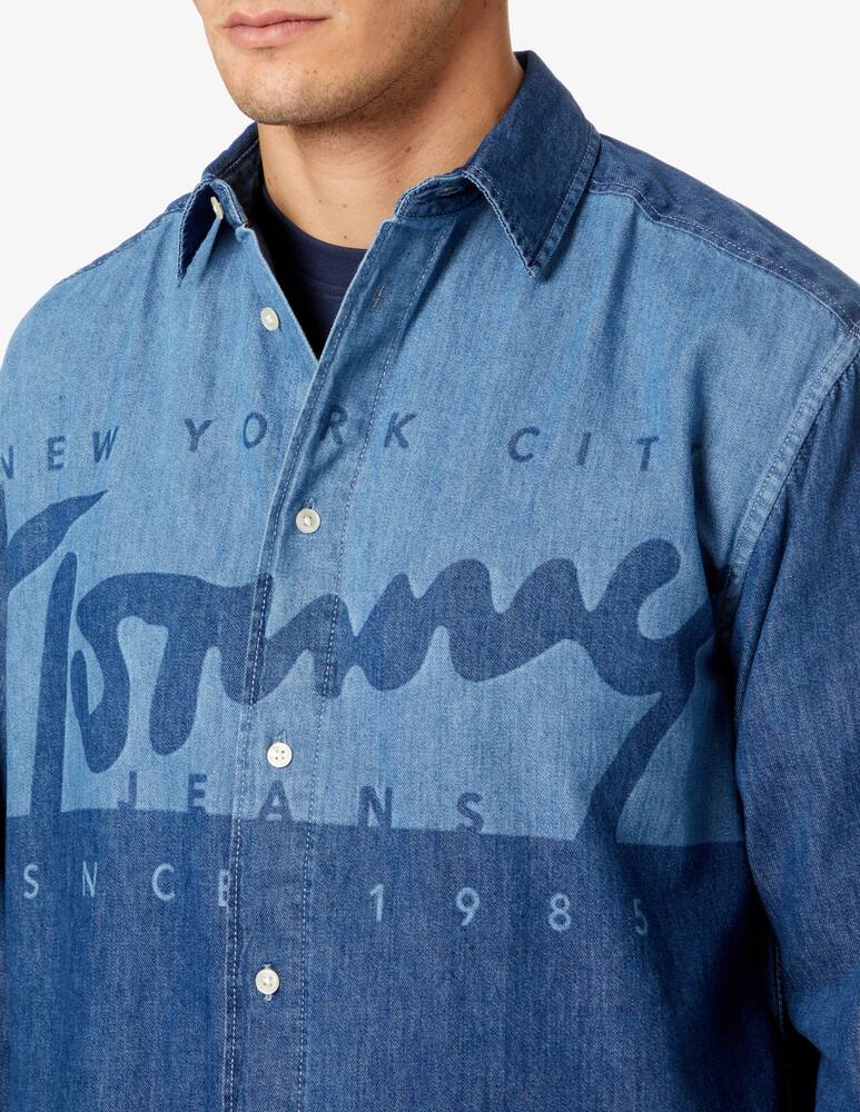 rinascente Tommy Jeans Logo denim shirt - Blue