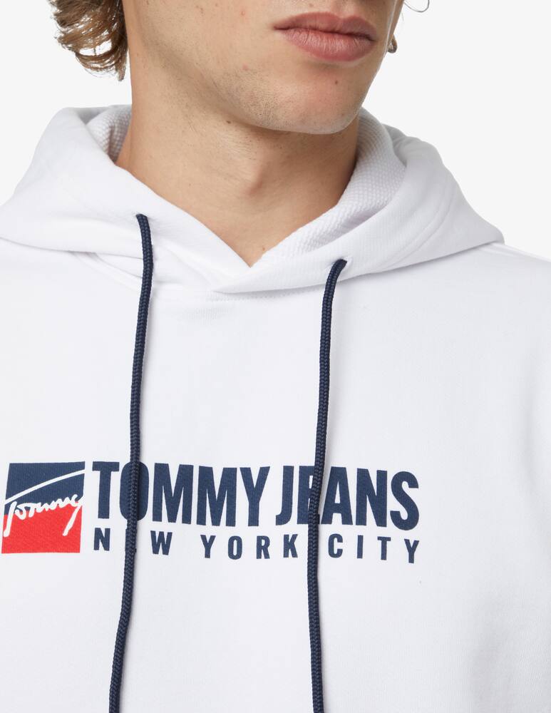 rinascente Tommy Jeans Hooded logo sweater - white
