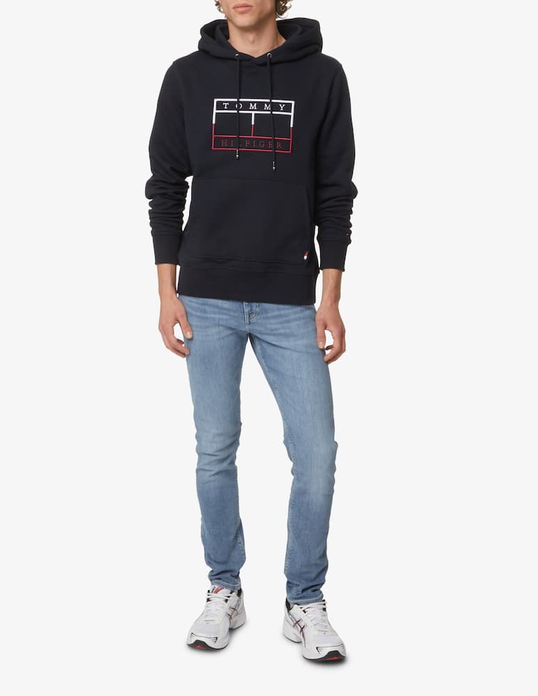 rinascente Tommy Hilfiger Embroidered flag hoodie - Black