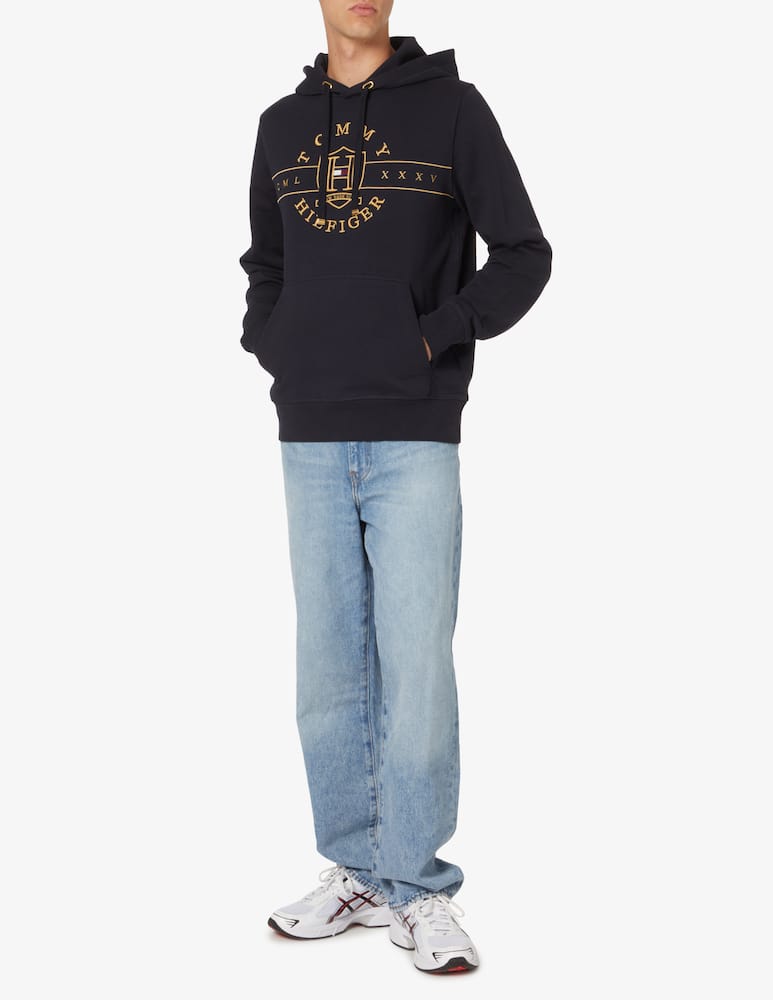 rinascente Tommy Hilfiger Felpa con cappuccio logo icon - Blu