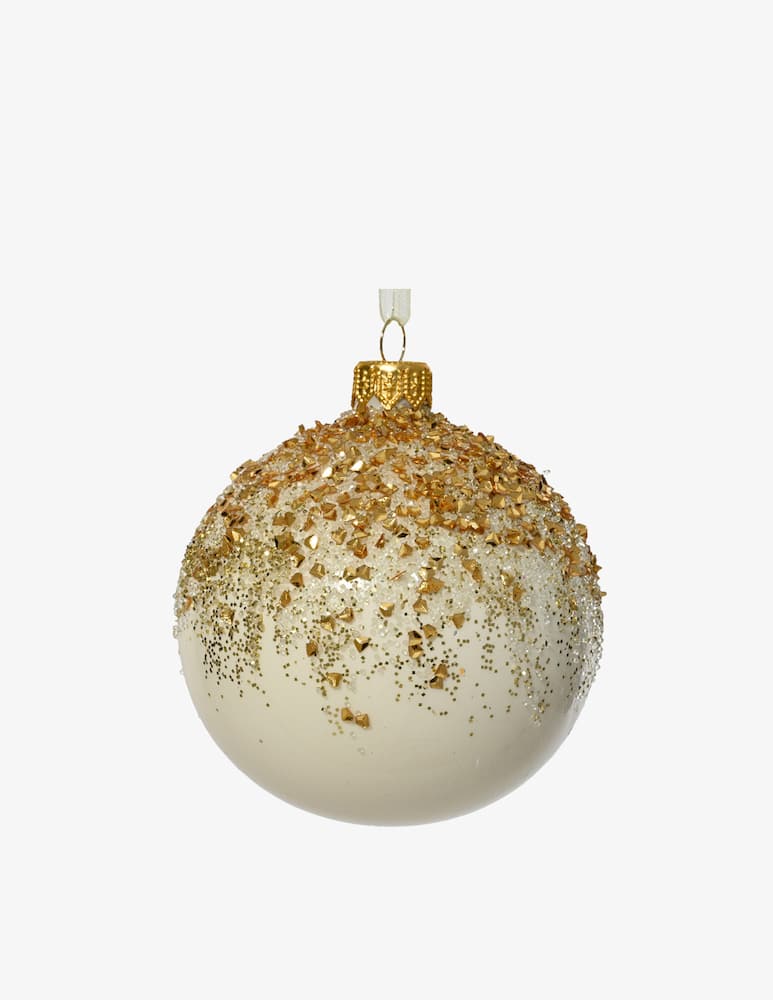 Kaemingk Pallina con brillantini oro 8cm - immagine 1 Kaemingk Pallina con brillantini oro 8cm - immagine 1