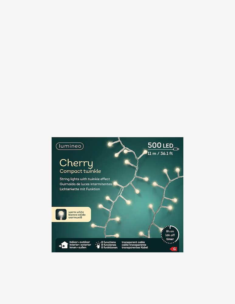 rinascente Kaemingk Lumineo Led Cherry 8 Funz. Effetto Twinkle Outdoor 1100cm