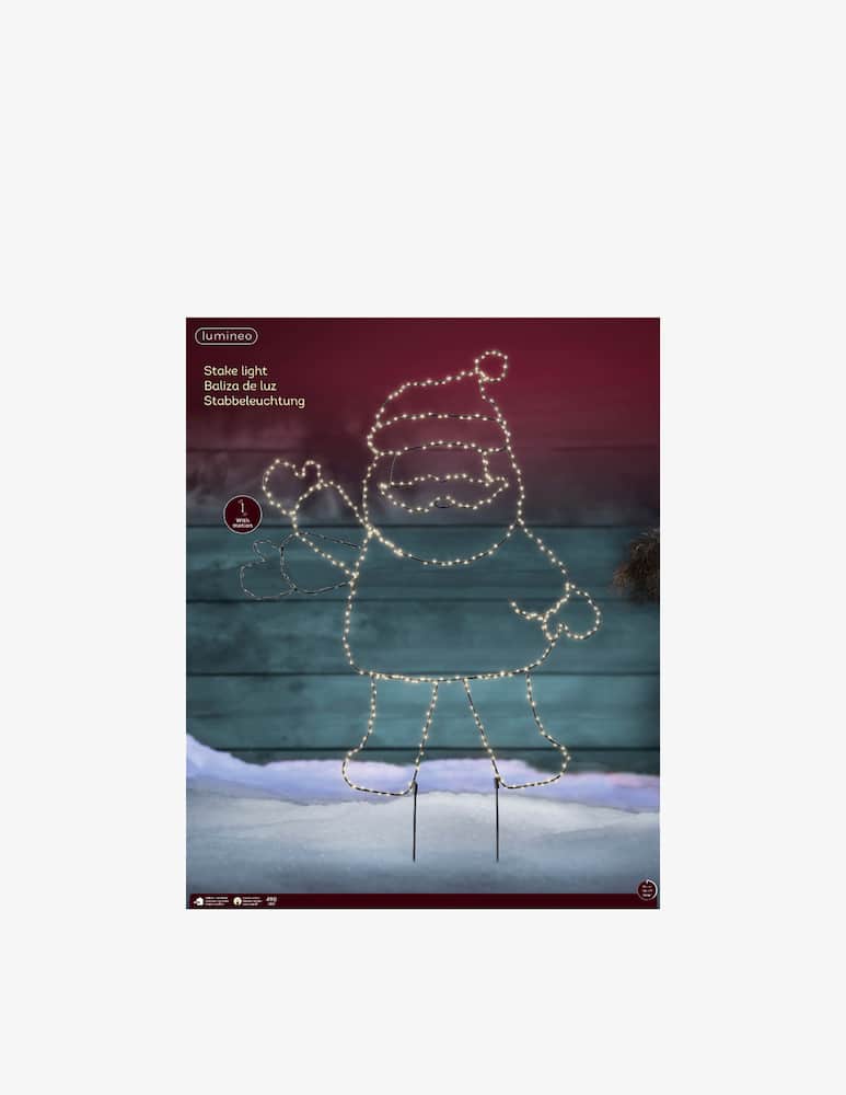 rinascente Kaemingk Babbo Natale Micro Led Luce Fissa Outd. Blk/Warm White 490L