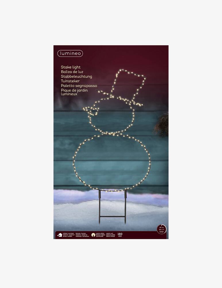 rinascente Kaemingk Pupazzo Neve Microled Luce Fissa Outdoor Blk/Warm Wht 180L