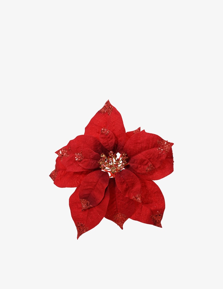 rinascente Kaemingk Poinsettia With Velvet Clip