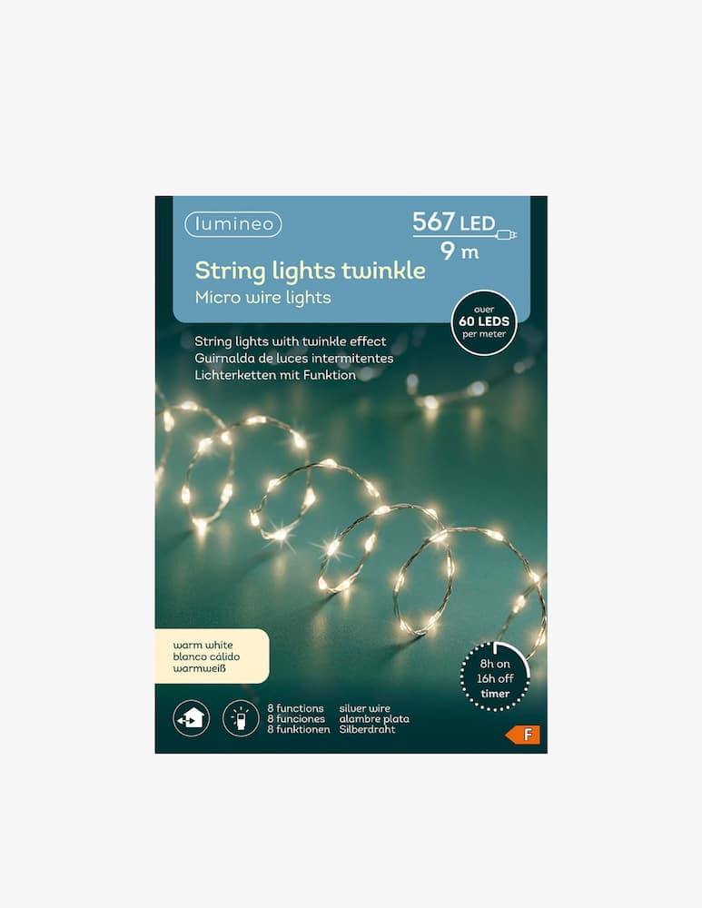 Kaemingk Micro LED luci 8 funzioni outdoor silver/warm wht 567L - immagine 1