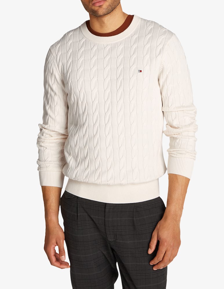 Tommy Hilfiger Maglione a trecce in cotone - immagine 1