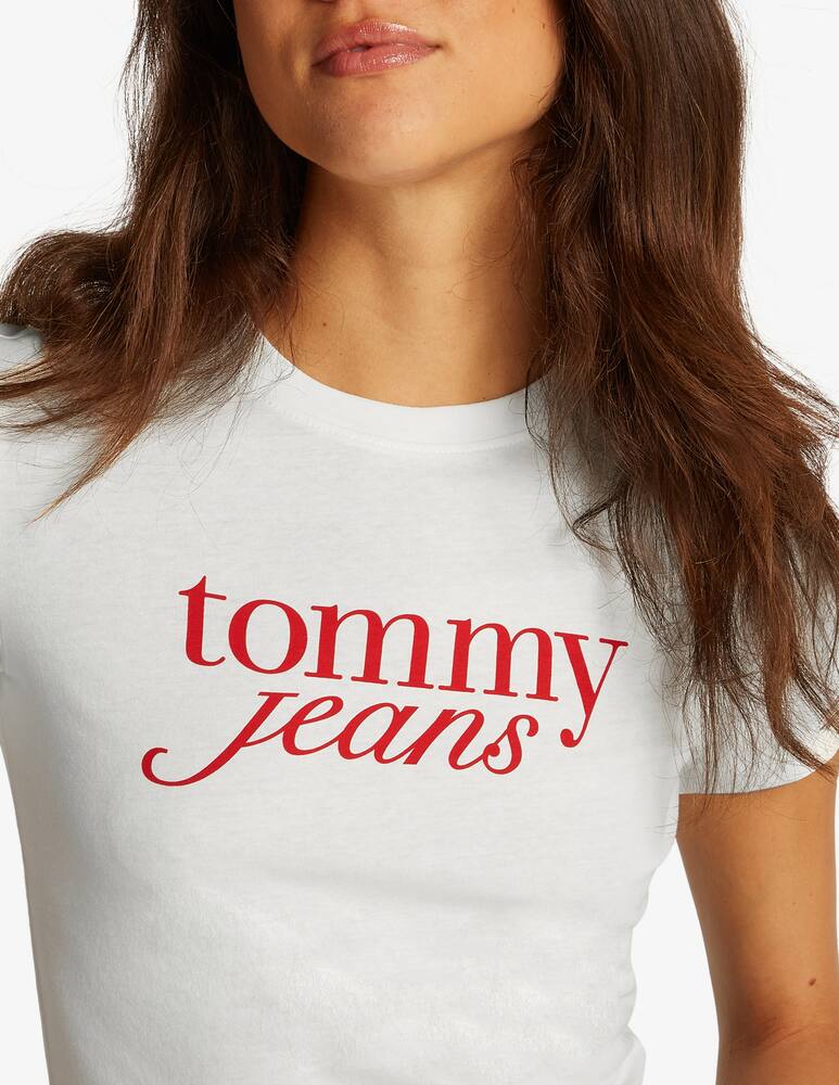 rinascente Tommy Jeans T-shirt slim con logo frontale